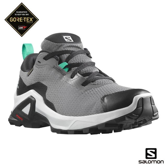 salomon官方直營】女X REVEAL 2 Goretex 低筒登山鞋(靜灰/黑/薄荷葉綠