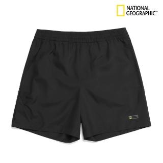 【National Geographic 國家地理】男裝Ripstop沙灘短褲 - 炭黑色(輕便休閒鬆緊短褲)