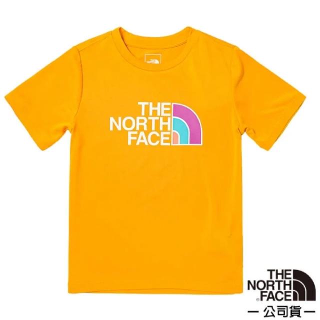 【The North Face】兒童 FLASHDRY吸濕透氣短袖圓領T恤.亞洲版型.休閒衫.運動上衣(81NF-56P 黃色)
