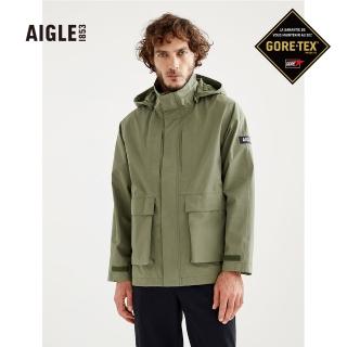【AIGLE】防水風衣AG-3P132A070 綠色(男風衣 防水透氣風衣)