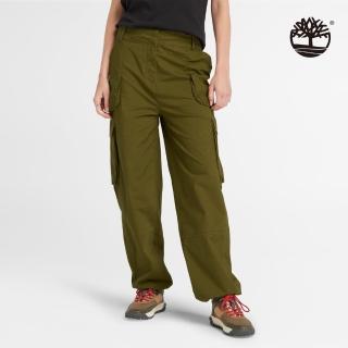 【Timberland】女款深橄欖綠工裝長褲(A6H7H302)