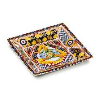 【義大利Lamart】Santa Rosalia 西西里陽光系列 古典餐瓷方盤(14cm) 喬遷禮 入厝禮