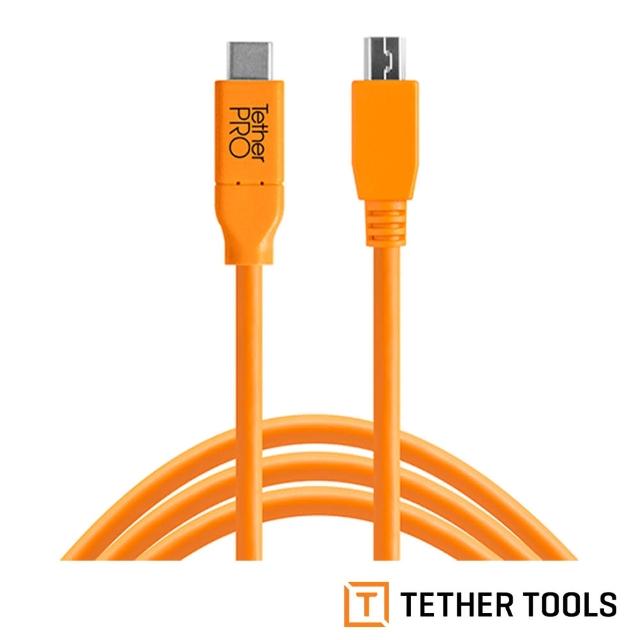 【TETHER TOOLS】CUC2415-ORG TETHER Pro 傳輸線 USB-C TO 2.0 MINI-B 5 PIN 4.6M(正成公司貨)