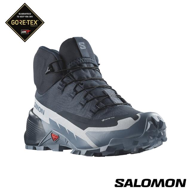 【salomon官方直營】女 CROSS HIKE 2 Goretex 中筒登山鞋(碳黑/火石灰/珍珠藍)
