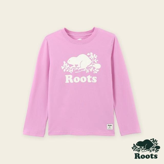 【Roots】Roots大童-絕對經典系列 海狸LOGO有機棉長袖上衣(紫色)