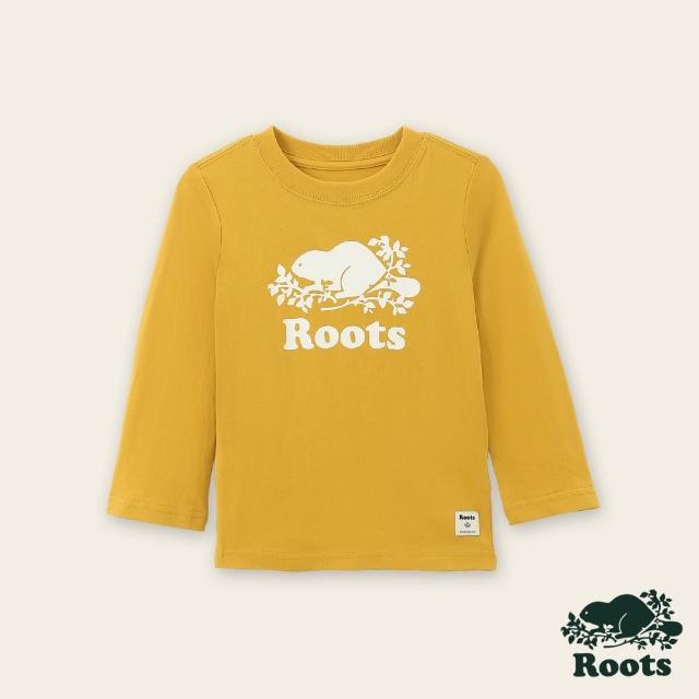 【Roots】Roots小童-絕對經典系列 海狸LOGO有機棉長袖上衣(蜂蜜金黃)