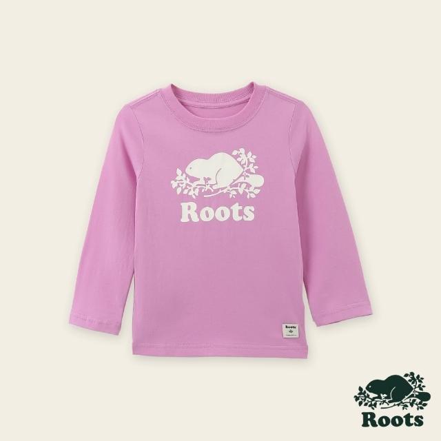 【Roots】Roots小童-絕對經典系列 海狸LOGO有機棉長袖上衣(紫色)