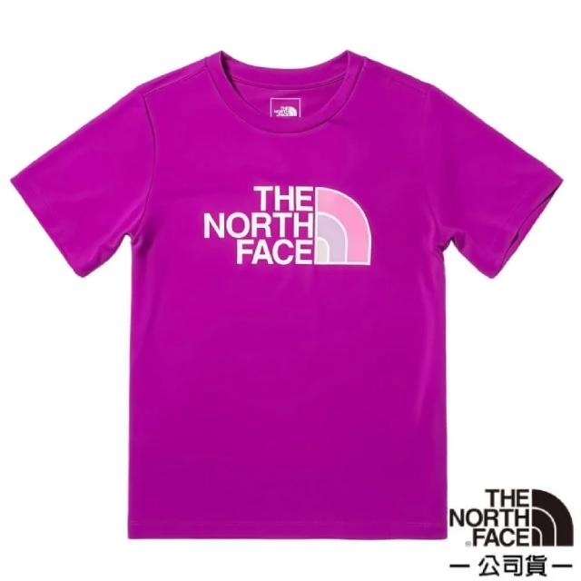 【The North Face】兒童 FLASHDRY吸濕透氣短袖圓領T恤.亞洲版型.休閒衫.運動上衣(81NF-LV1 紫色)
