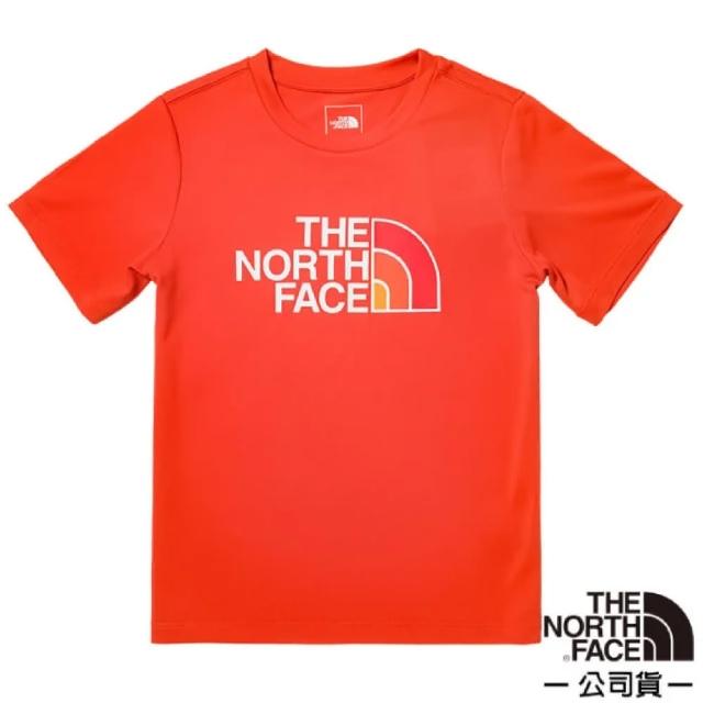 【The North Face】兒童 FLASHDRY吸濕透氣短袖圓領T恤.亞洲版型.休閒衫.運動上衣(81NF-LV3 復古橙)