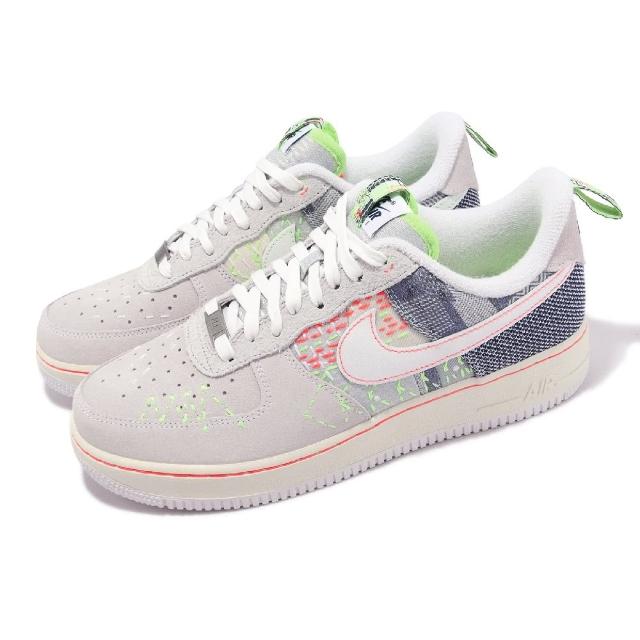 NIKE 耐吉】休閒鞋Air Force 1 07 PRM 男鞋女鞋拼接民族風AF1 灰藍縫線