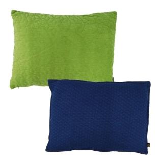 【YU Living 信歐傢居】長方形菱格紋抱枕 45X60CM(2款任選/藍色.綠色/抱枕 沙發墊 靠枕)