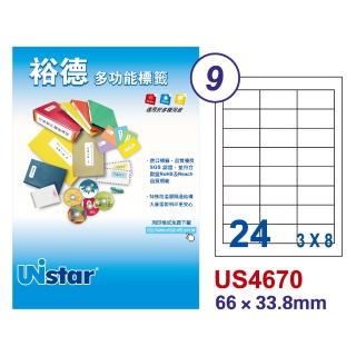 【Unistar 裕德】US4670-1000入(多功能電腦標籤-24格)