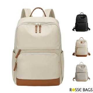 【Rosse Bags】氣質迷人大容量15吋筆電後背包(現+預 灰色／黑色／杏棕色)