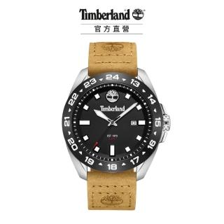 【Timberland】男錶CARRIGAN系列 黏扣帶造型戶外腕錶 魔鬼氈帶-黑/小麥色44mm(TDWGB0029401)