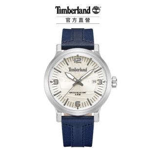 【Timberland】男錶 WESTERLEY系列腕錶 ReBOTL拼接皮帶-米/藍色46mm(TDWGN0029101)
