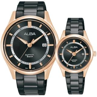 【ALBA】雅柏 時尚大三針情侶手錶 對錶-41+30mm(AS9R10X1+AH7BP8X1)