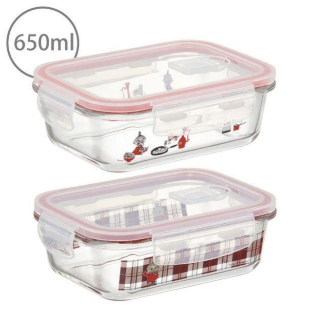 【Skater】嚕嚕咪 MOOMIN 耐熱保鮮盒 玻璃保鮮盒(平行輸入 650ML)