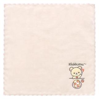 【San-X】拉拉熊 懶懶熊 NEW BASIC系列 棉質迷你方巾 小白熊 開動 基礎風(Rilakkuma)
