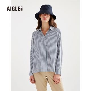 【AIGLE】女 快乾長袖襯衫(AG-3P214A182 深灰藍)