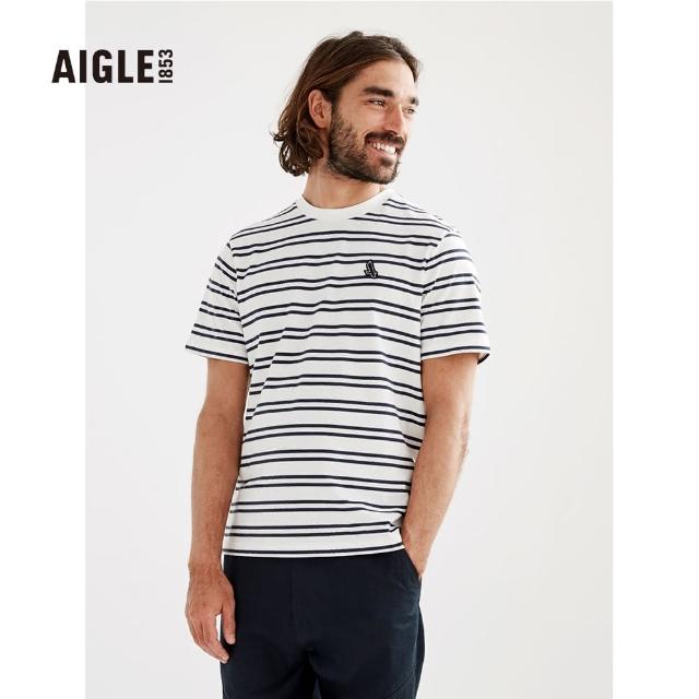 【AIGLE】男 棉質短袖T恤(AG-FAI13A130 白色)