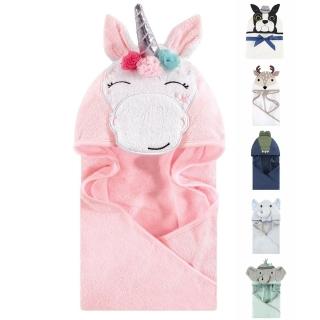 【Hudson Baby】純棉嬰幼兒童動物造型連帽浴巾(毛巾海灘巾毯子包巾)