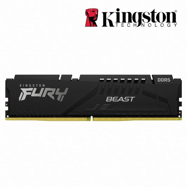 【Kingston 金士頓】FURY Beast 獸獵者 16G DDR5 5600 桌上型超頻記憶體(KF556C36BBE-16)