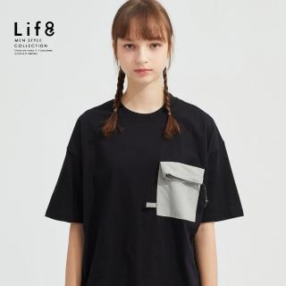 【Life8】垂墜式口袋 短袖上衣(10826)