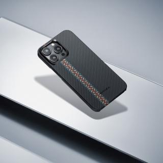 【PITAKA】iPhone15 ProMax 航太纖維磁吸手機殼細紋款(21g 全球最薄 MagSafe)