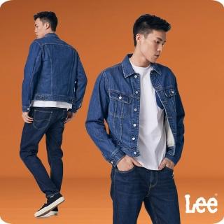 【Lee 官方旗艦】男裝 牛仔外套 / 經典短版雙口袋 中藍洗水 標準版型(LB314013653)