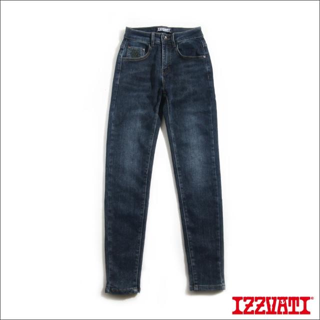 【IZZVATI】刺繡深藍調牛仔褲-深藍(街頭時尚的雅痞單品)