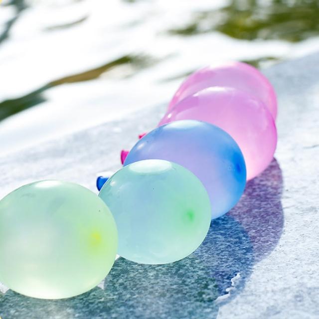 【夏季繽紛】彩色快速注水氣球組-111入(自動打結 水球神器 灌水氣球 打水仗 玩水球大戰 派對 畢業 園遊會)