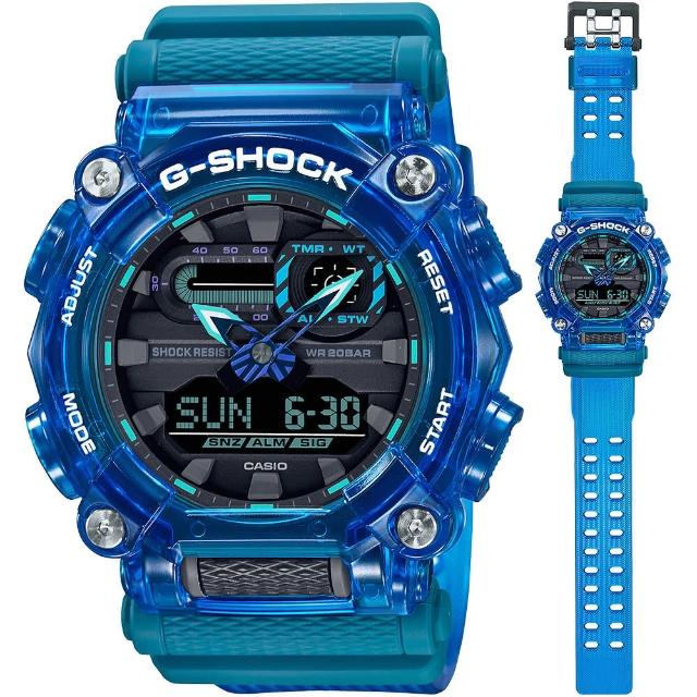 【CASIO 卡西歐】G-SHOCK 音浪幻象雙顯手錶 母親節 禮物(GA-900SKL-2A)