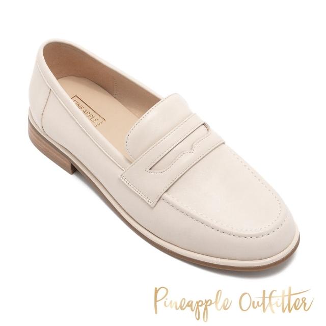 【Pineapple Outfitter】MABILI 羊皮素面低跟樂福鞋(白色)