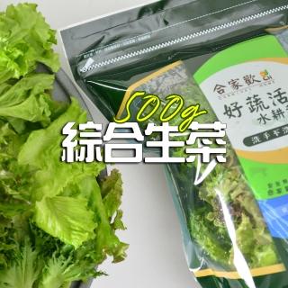 【合家歡 水耕蔬菜】綜合生菜500g袋裝(宅配 水耕 萵苣 生菜)