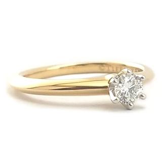 【Tiffany&Co. 蒂芙尼】PT950鉑金六爪鑲鑽18k玫瑰金戒指(展示品)