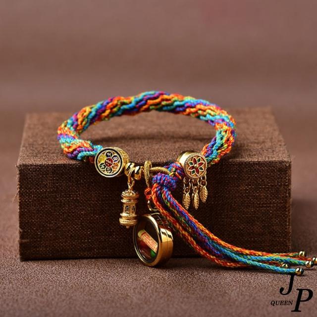 【Jpqueen】民族藏族風格手工編織彩色手鍊