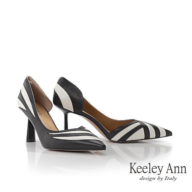 【Keeley Ann】撞色拼接側空跟鞋(黑色374842110-Ann系列)