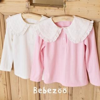【BebeZoo】荷葉大翻領彈力針織長袖上衣(TM2308-509-TS102)