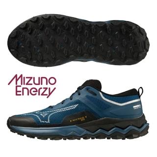 【MIZUNO 美津濃】慢跑鞋 男鞋 運動鞋 緩震 WAVE IBUKI 4 GTX 一般型GORE-TEX 黑藍 J1GJ225951(985)