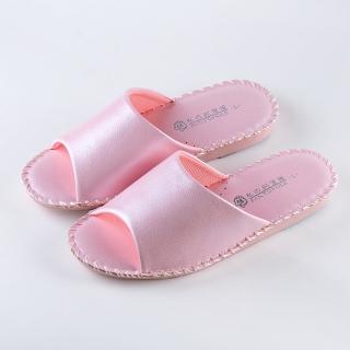 【PANSY】女士手工防滑舒適柔軟皮革室內拖鞋 粉色 室內鞋 拖鞋 防滑拖鞋(8688)