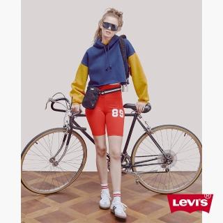 【LEVIS 官方旗艦】Gold Tab金標系列 女款 彈力貼身單車褲 硃砂紅 熱賣單品 A3752-0003