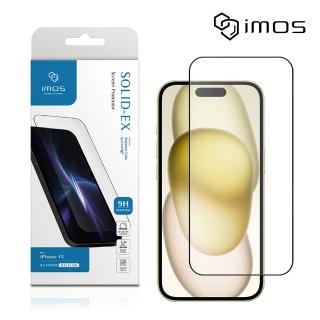 【iMos】iPhone 15 6.1吋 9H康寧滿版黑邊玻璃螢幕保護貼(AGbc)