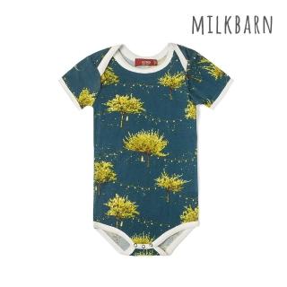 【Milkbarn】嬰兒 竹纖維包屁衣-短袖-螢火蟲(包屁衣 嬰兒上衣)