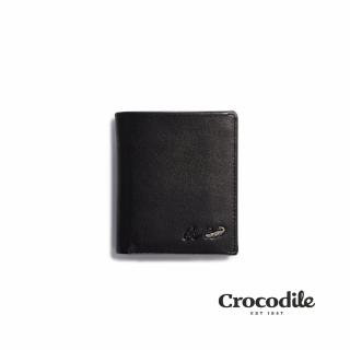 【Crocodile】男生皮夾 小皮夾 8卡 雙鈔 Noble系列-0103-09408-黑色-鱷魚皮件(禮物推薦 輕薄錢包)