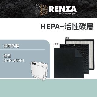 【RENZA】適用HERAN 禾聯 HAP-250F HAP-250F1 250F1 空氣清淨機(2合1HEPA+活性碳濾網 濾芯)