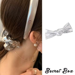 【SECRET BOX】銀色髮夾 金屬髮夾/華麗金屬銀色主題髮飾 髮夾 髮圈(3款任選)