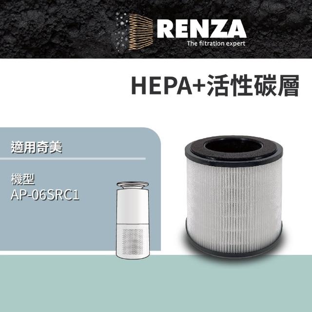 【RENZA】適用CHIMEI  奇美 AP-06SRC1 AP 06SRC1 360度智能淨化空氣清淨機(2合1HEPA+活性碳濾網 濾芯)