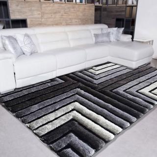 【Fuwaly】密爾瓦基地毯-160x230cm(現代感 線條 長毛地毯 大地毯 客廳地毯 起居室地毯)