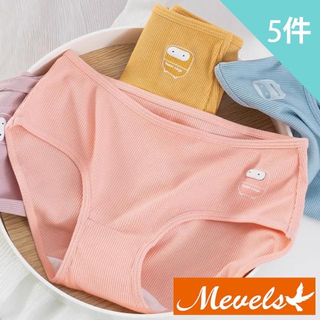 【Mevels 瑪薇絲】日系甜美棉質中腰內褲/女內褲(6件組 M/L/XL)