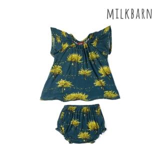 【Milkbarn】嬰兒 竹纖維小套裝-燈籠褲-螢火蟲(嬰兒上衣 嬰兒套裝 嬰兒洋裝)